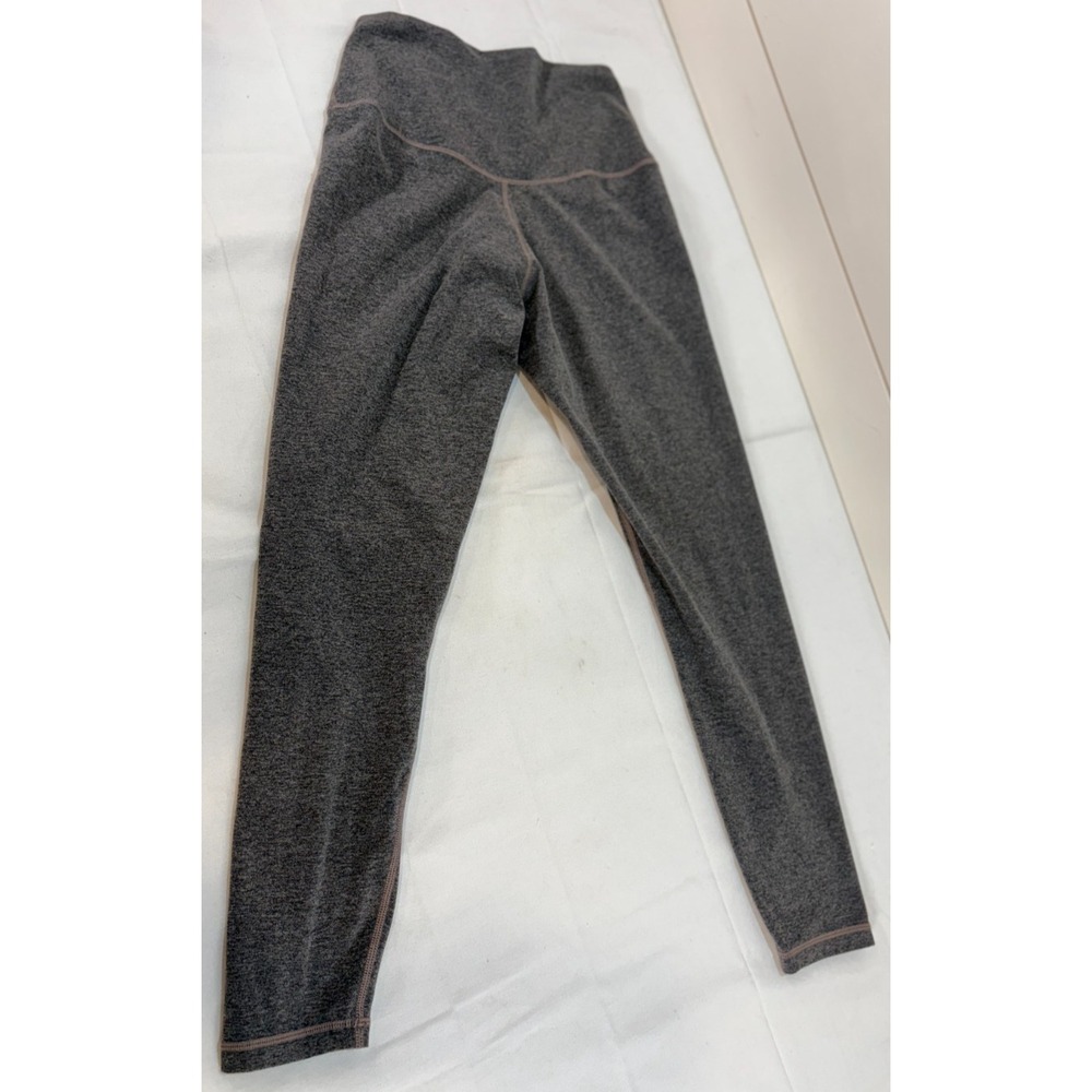 YUNOGA Women's High Waist Yoga Pants M Heathered Grey 75/25 Stretch Leggings - Picture 2 of 7